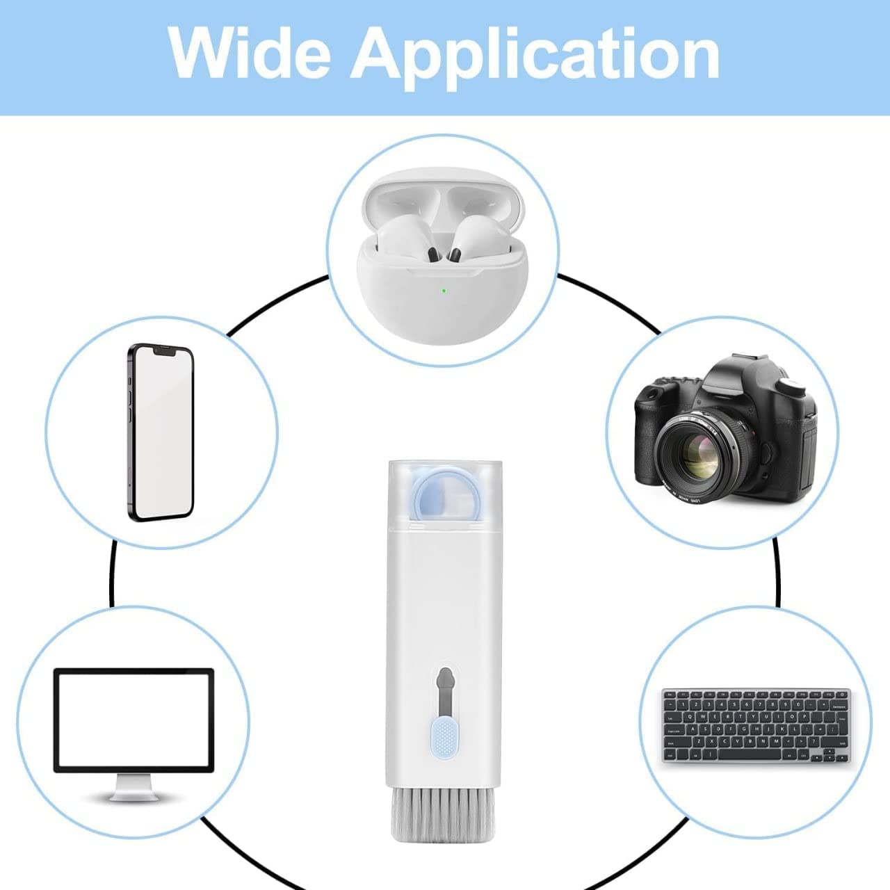6462 7 in 1 Electronic Cleaner kit, Cleaning Kit for Monitor Keyboard Airpods, Screen Dust Brush Including Soft Sweep, Swipe, Airpod Cleaner Pen, Key Puller and Spray Bottle 02 6462 7 in 1 Electronic Cleaner kit, Cleaning Kit for Monitor Keyboard Airpods, Screen Dust Brush Including Soft Sweep, Swipe, Airpod Cleaner Pen, Key Puller and Spray Bottle 02